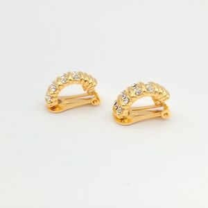 Gold and Silver Crystal Vintage Clip-on Earrings